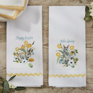 Happy Easter Printed Dishtowel - Set of 2 Park Designs - The Fox Decor